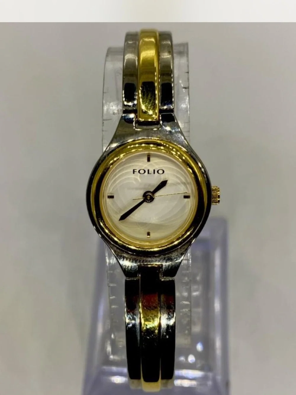 *** Folio  ^^^ Two-Tone Gold & Silver Women’s Bracelet Watch ***